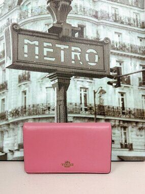 Coach 27247 Callie Foldover Chain Clutch IN ROSE